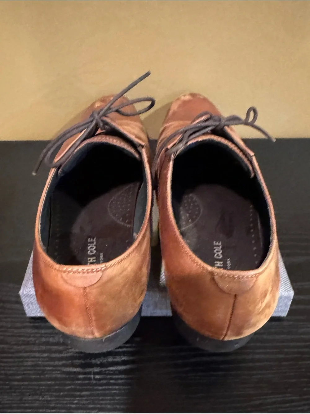 Kenneth Cole Men's Cognac Brown Leather Derby Shoes